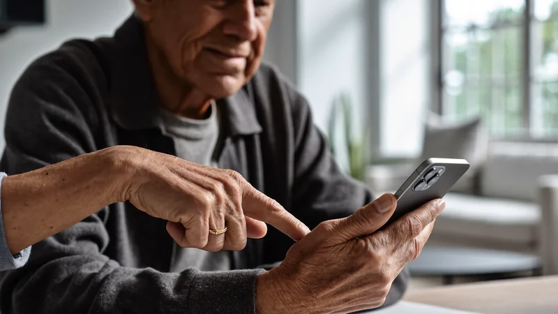 Il tutor indica con gentilezza lo schermo di uno smartphone